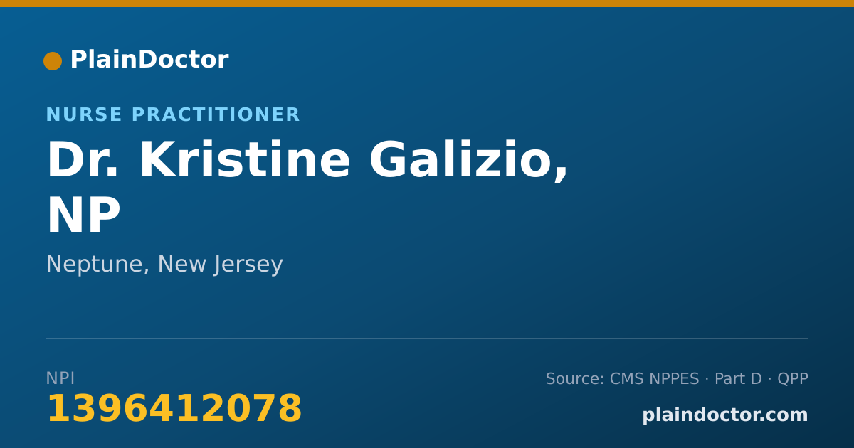 Shareable card for Kristine Galizio, NP - Nurse Practitioner, Neptune, NJ