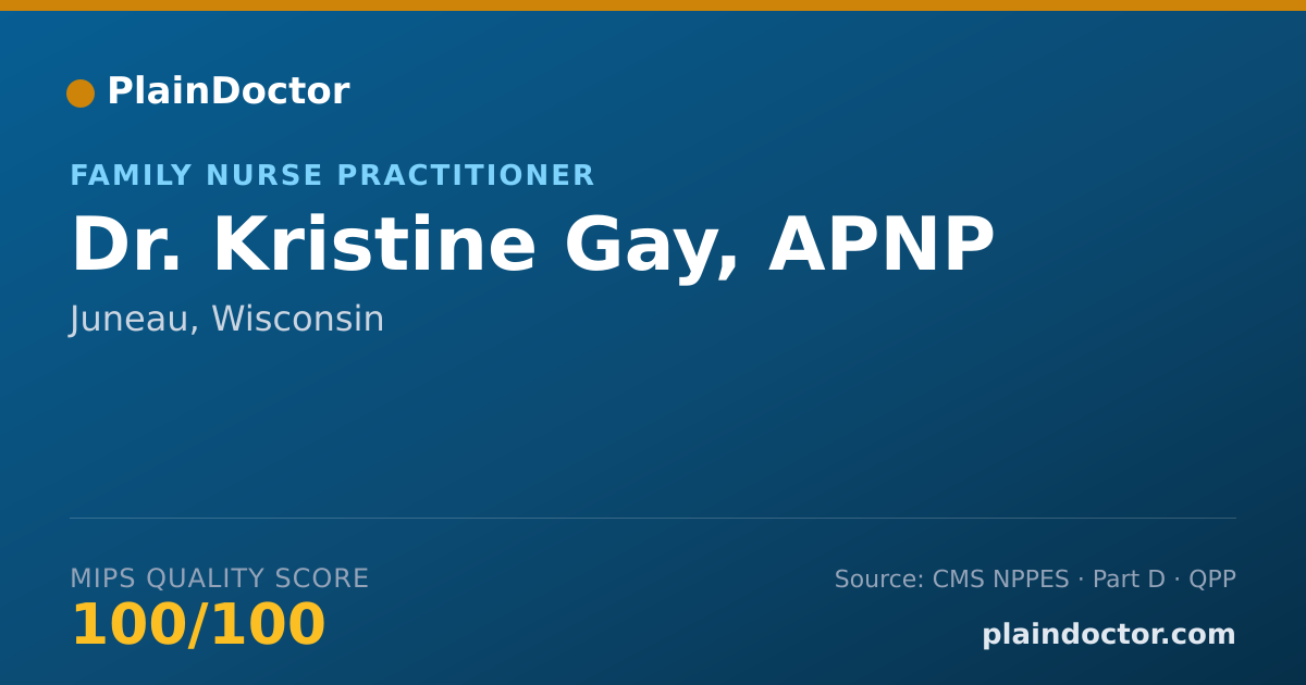 Shareable card for Kristine Gay, APNP - Family Nurse Practitioner, Juneau, WI