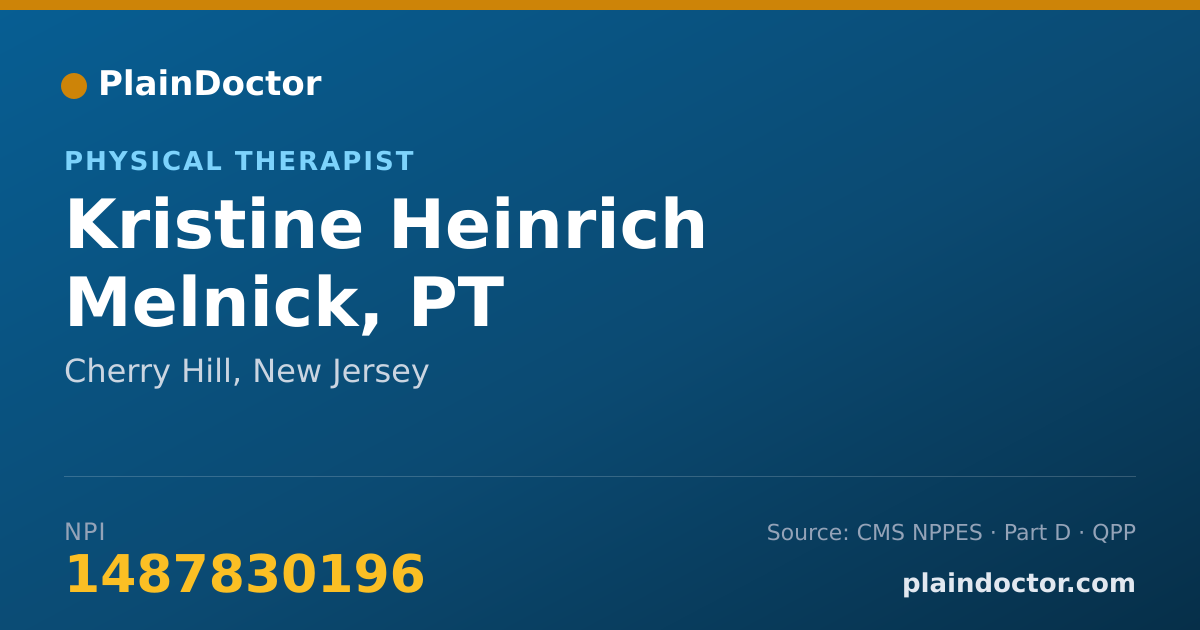 Shareable card for Kristine Heinrich Melnick, PT - Physical Therapist, Cherry Hill, NJ