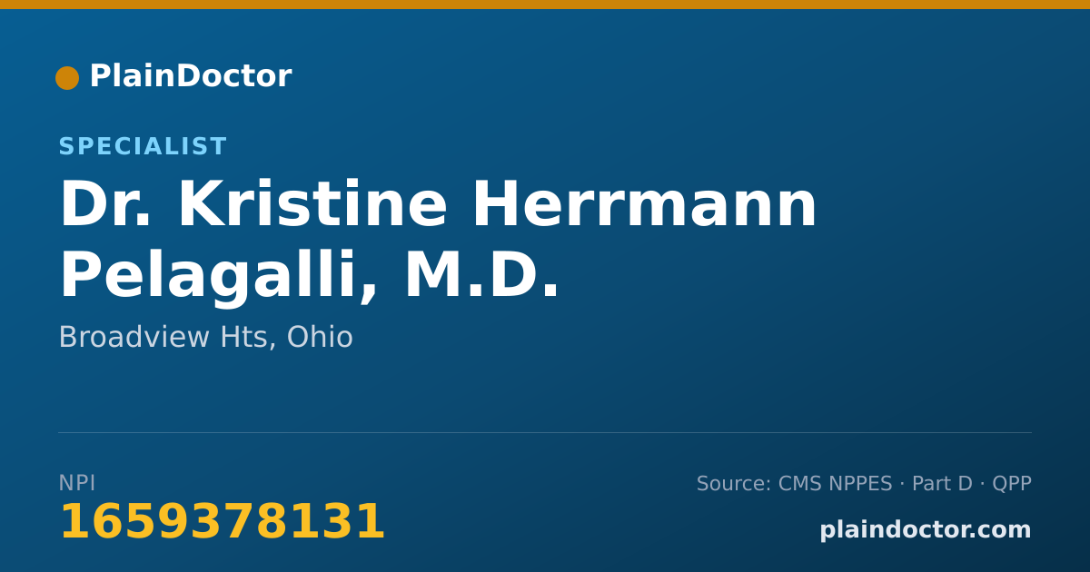 Shareable card for Kristine Herrmann Pelagalli, M.D. - Specialist, Broadview Hts, OH