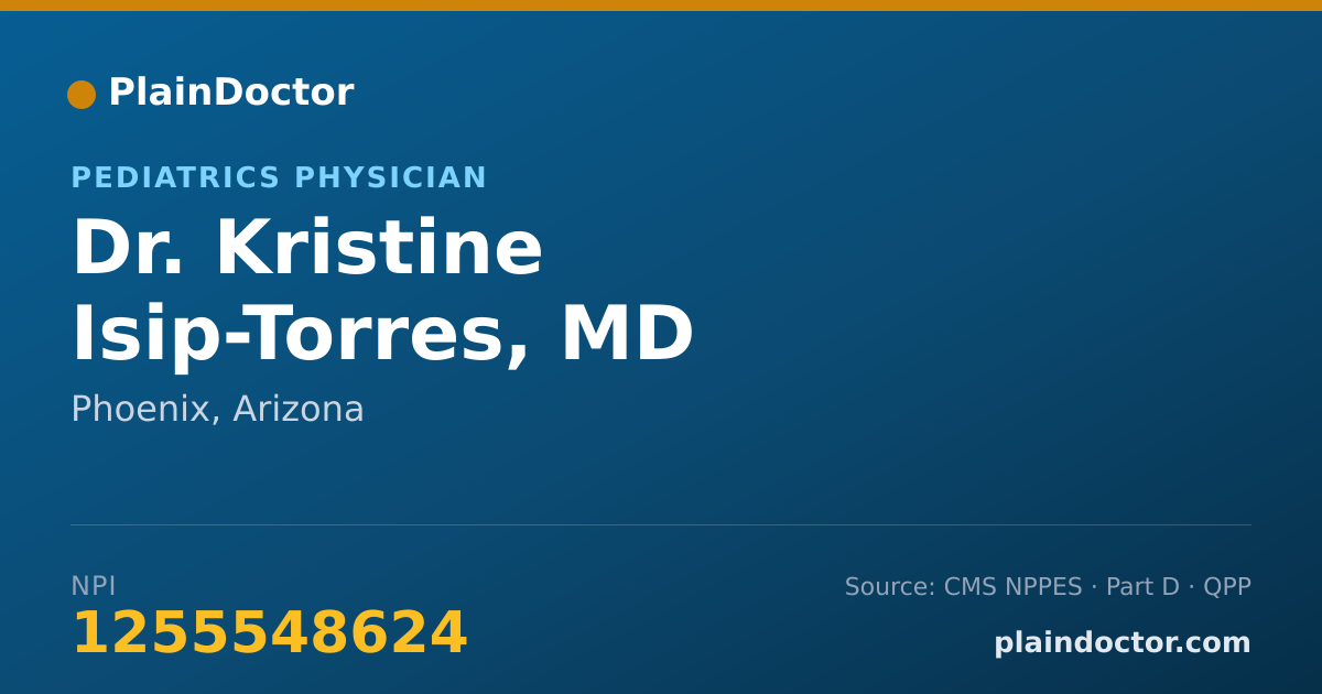 Shareable card for Kristine Isip-Torres, MD - Pediatrics Physician, Phoenix, AZ