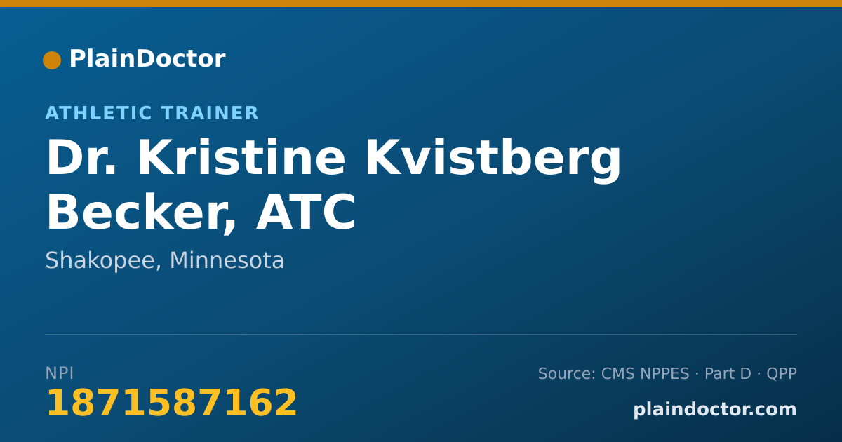 Shareable card for Kristine Kvistberg Becker, ATC - Athletic Trainer, Shakopee, MN