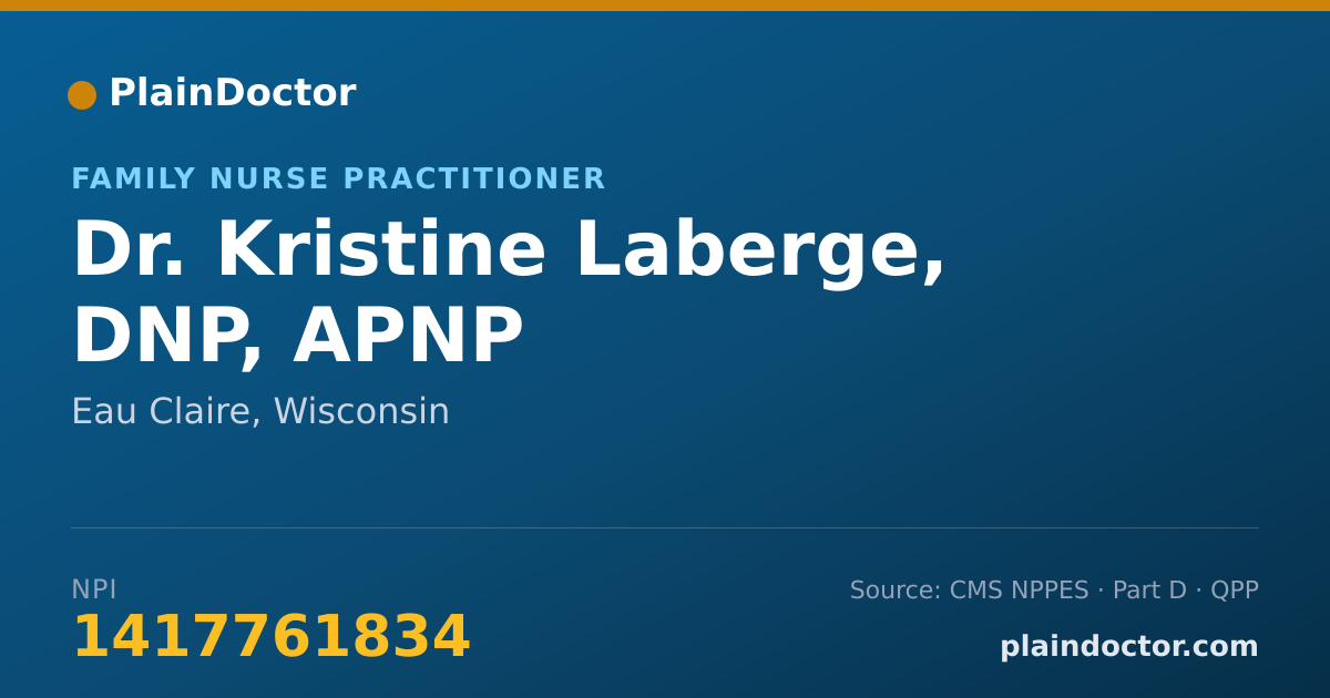 Shareable card for Kristine Laberge, DNP, APNP - Family Nurse Practitioner, Eau Claire, WI