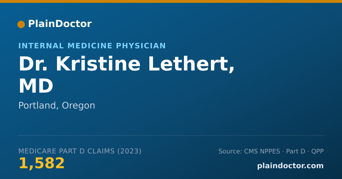 Shareable card for Kristine Lethert, MD - Internal Medicine Physician, Portland, OR