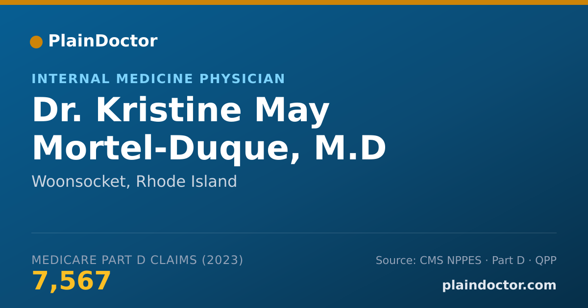 Shareable card for Kristine May Mortel-Duque, M.D - Internal Medicine Physician, Woonsocket, RI