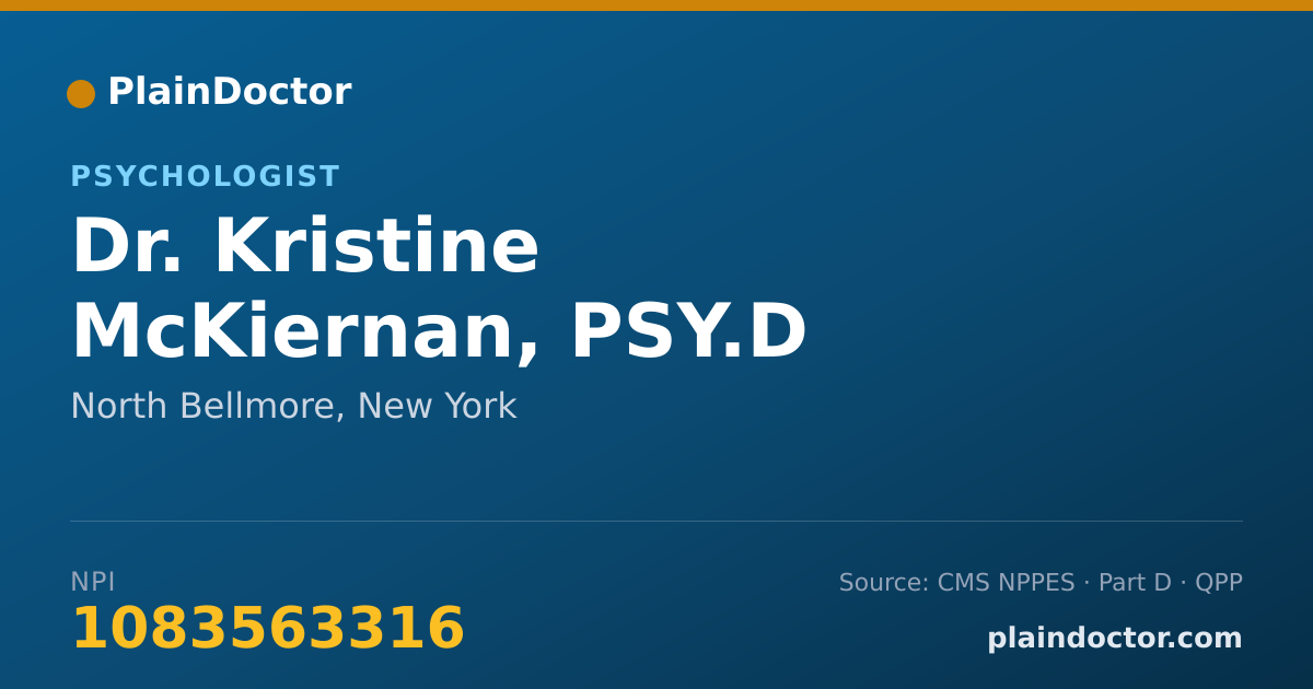 Shareable card for Kristine McKiernan, PSY.D - Psychologist, North Bellmore, NY