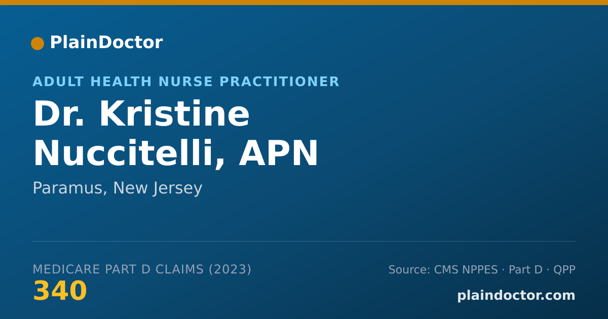 Shareable card for Kristine Nuccitelli, APN - Adult Health Nurse Practitioner, Paramus, NJ