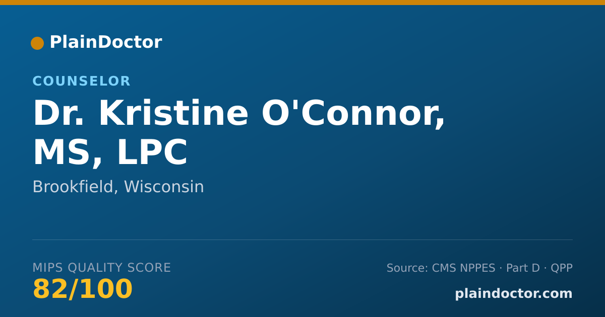 Shareable card for Kristine O'Connor, MS, LPC - Counselor, Brookfield, WI