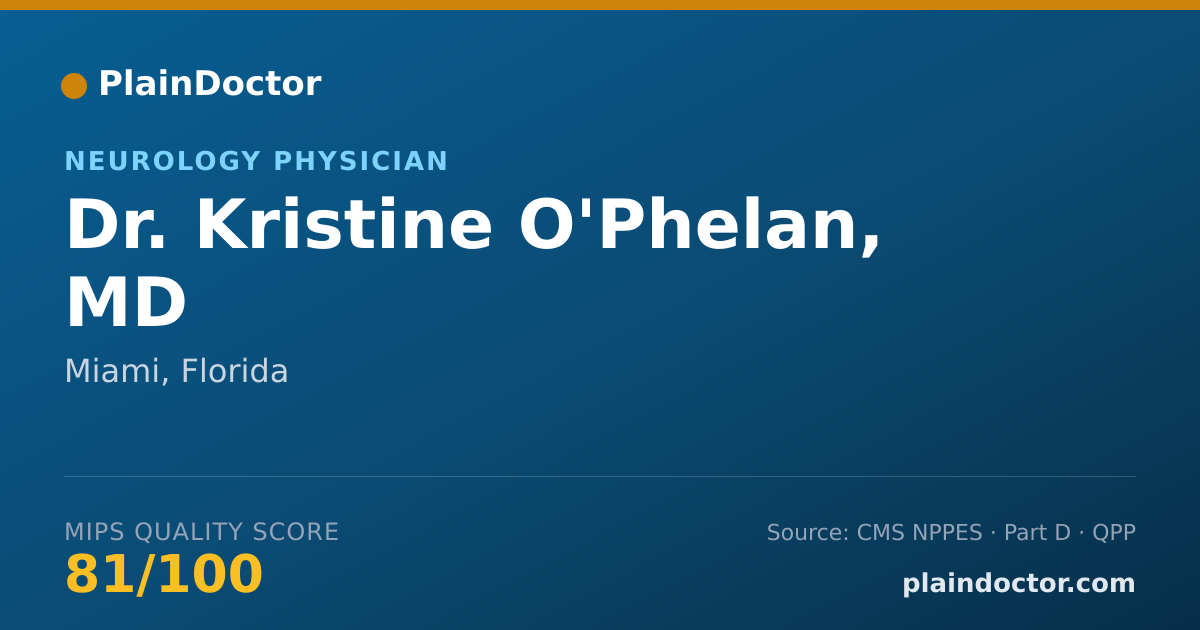 Shareable card for Kristine O'Phelan, MD - Neurology Physician, Miami, FL