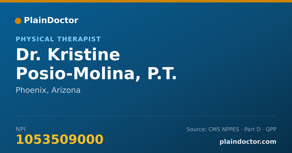 Shareable card for Kristine Posio-Molina, P.T. - Physical Therapist, Phoenix, AZ
