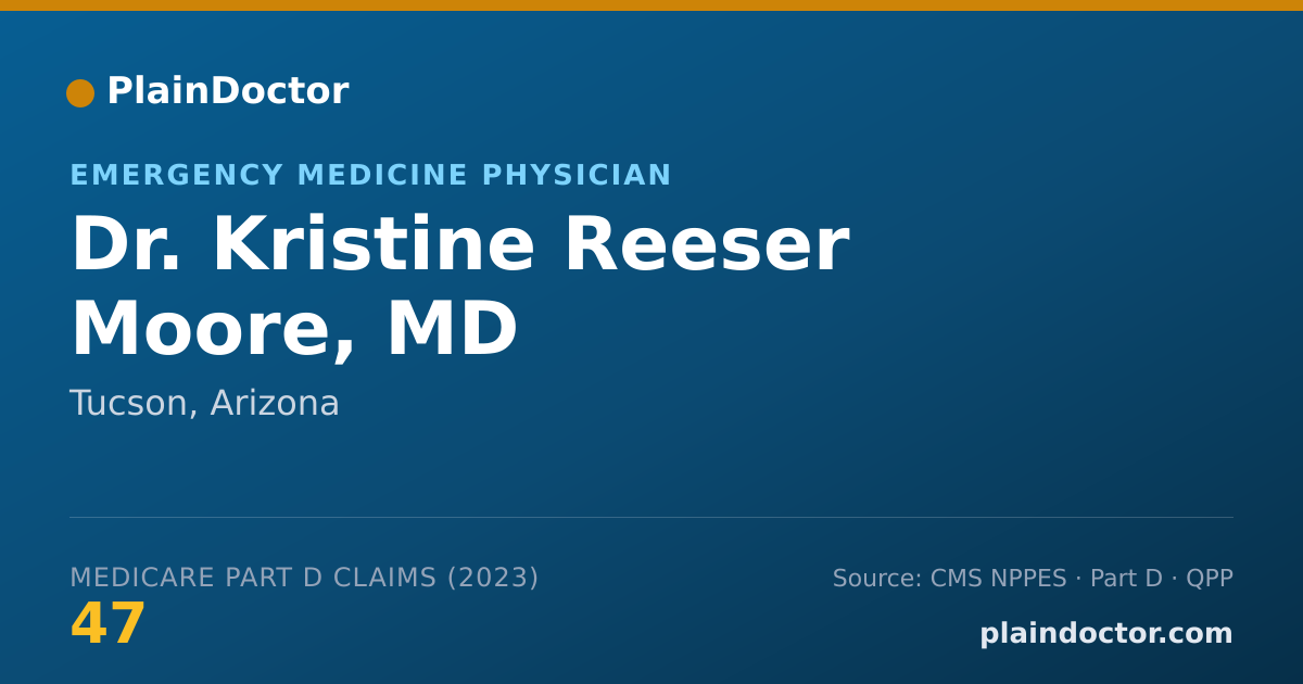 Shareable card for Kristine Reeser Moore, MD - Emergency Medicine Physician, Tucson, AZ