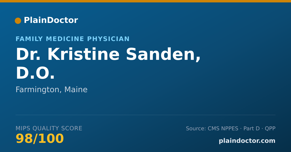 Shareable card for Kristine Sanden, D.O. - Family Medicine Physician, Farmington, ME