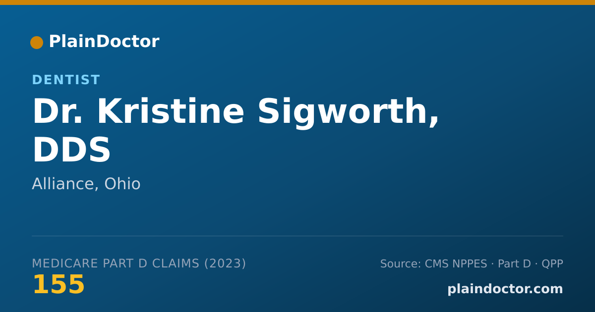 Shareable card for Kristine Sigworth, DDS - Dentist, Alliance, OH