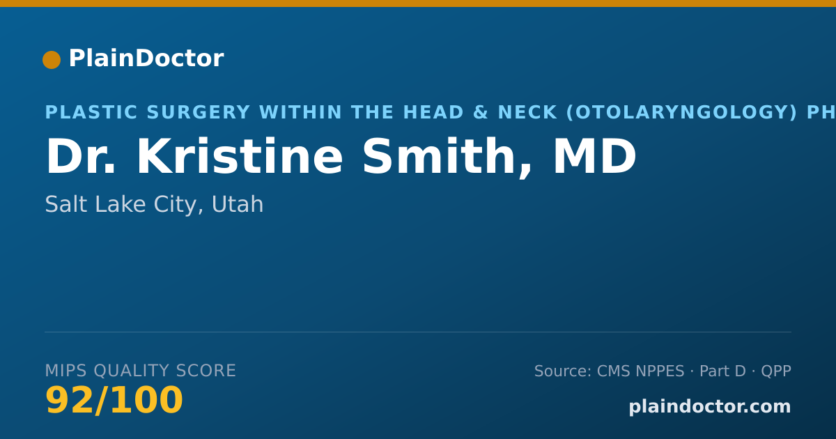 Shareable card for Kristine Smith, MD - Plastic Surgery within the Head & Neck (Otolaryngology) Physician, Salt Lake City, UT