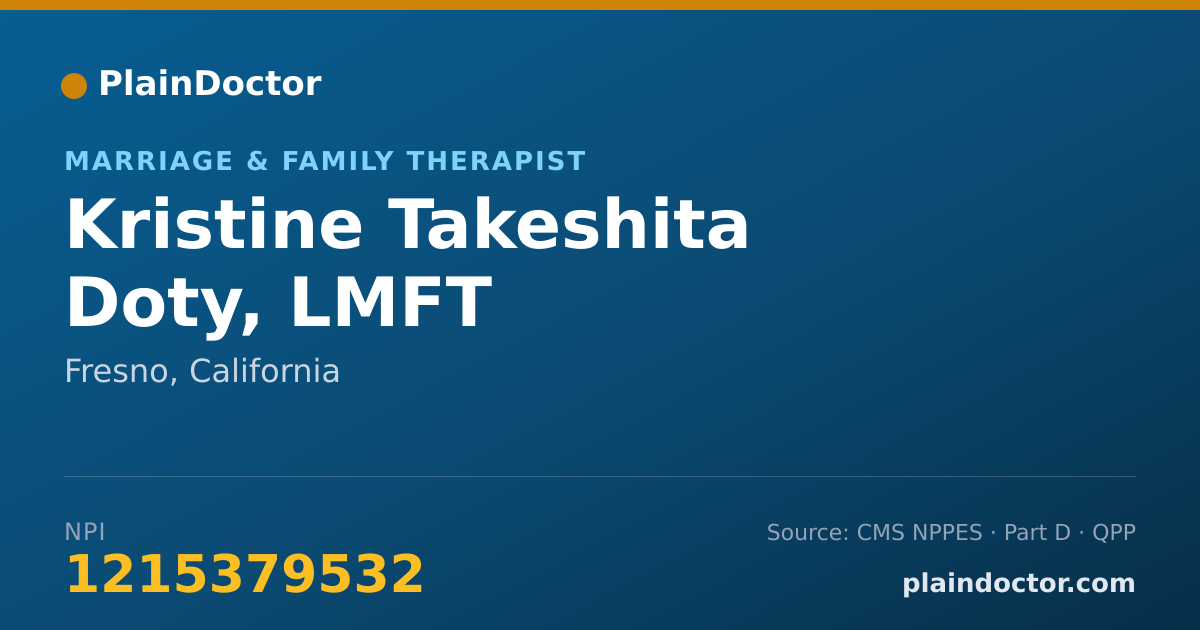 Shareable card for Kristine Takeshita Doty, LMFT - Marriage & Family Therapist, Fresno, CA