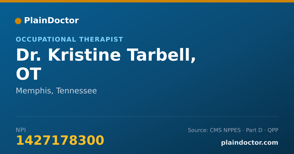 Shareable card for Kristine Tarbell, OT - Occupational Therapist, Memphis, TN