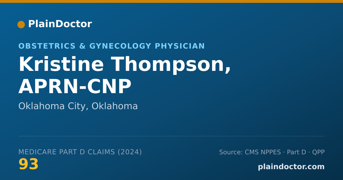 Shareable card for Kristine Thompson, APRN-CNP - Obstetrics & Gynecology Physician, Oklahoma City, OK