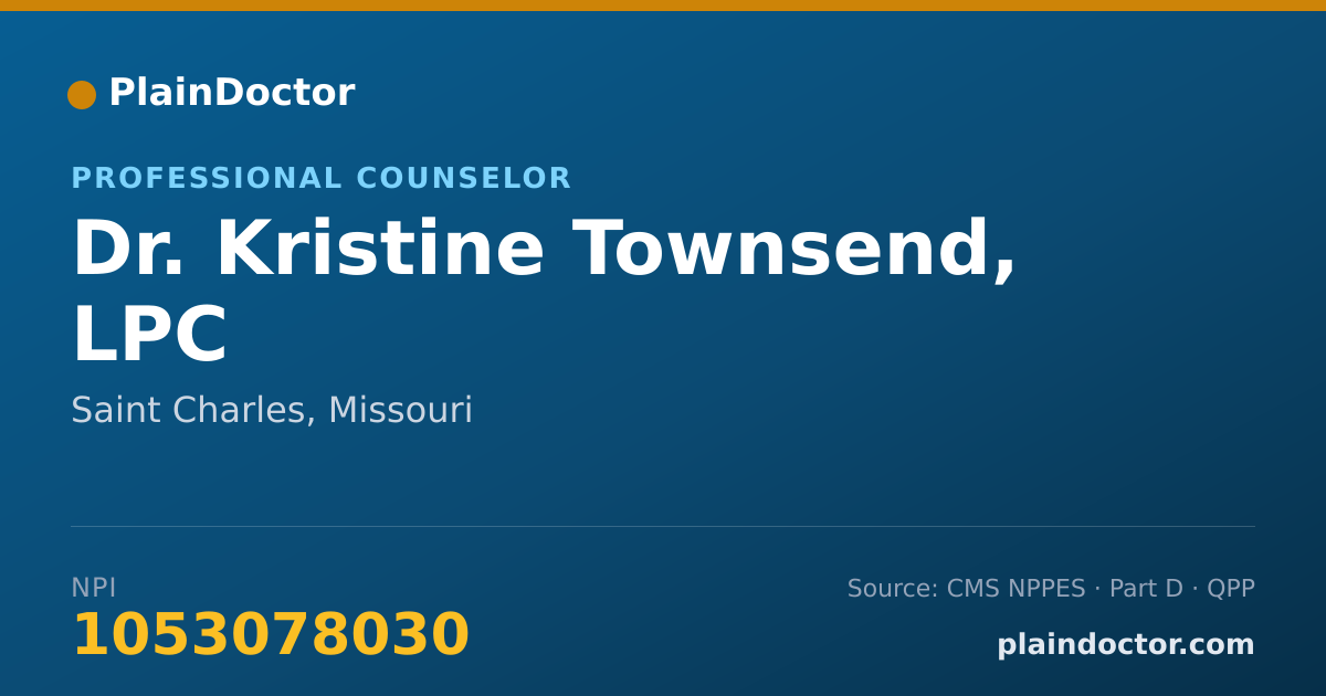 Shareable card for Kristine Townsend, LPC - Professional Counselor, Saint Charles, MO
