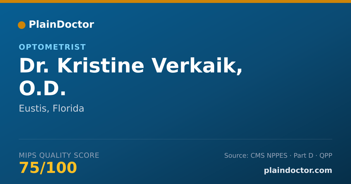 Shareable card for Kristine Verkaik, O.D. - Optometrist, Eustis, FL