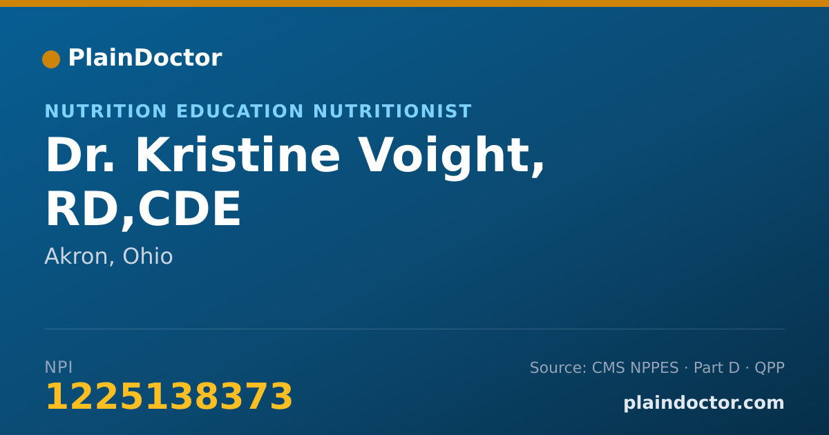 Shareable card for Kristine Voight, RD,CDE - Nutrition Education Nutritionist, Akron, OH
