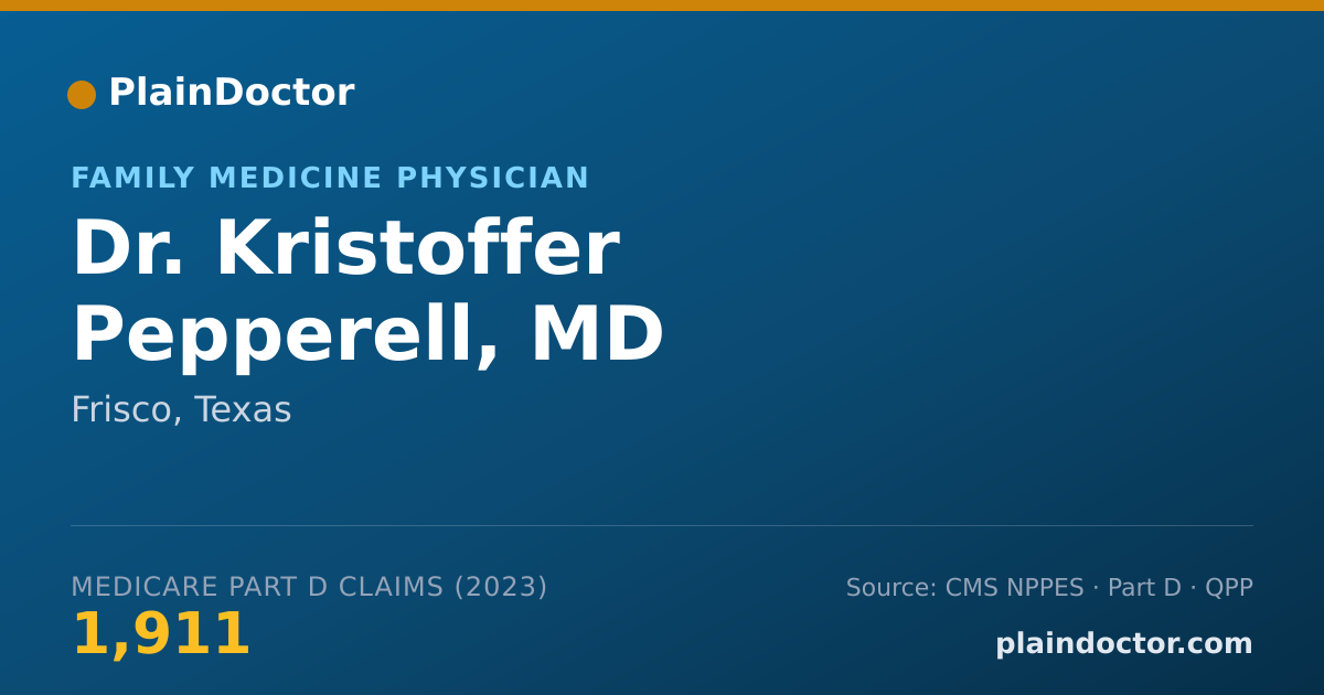 Shareable card for Kristoffer Pepperell, MD - Family Medicine Physician, Frisco, TX
