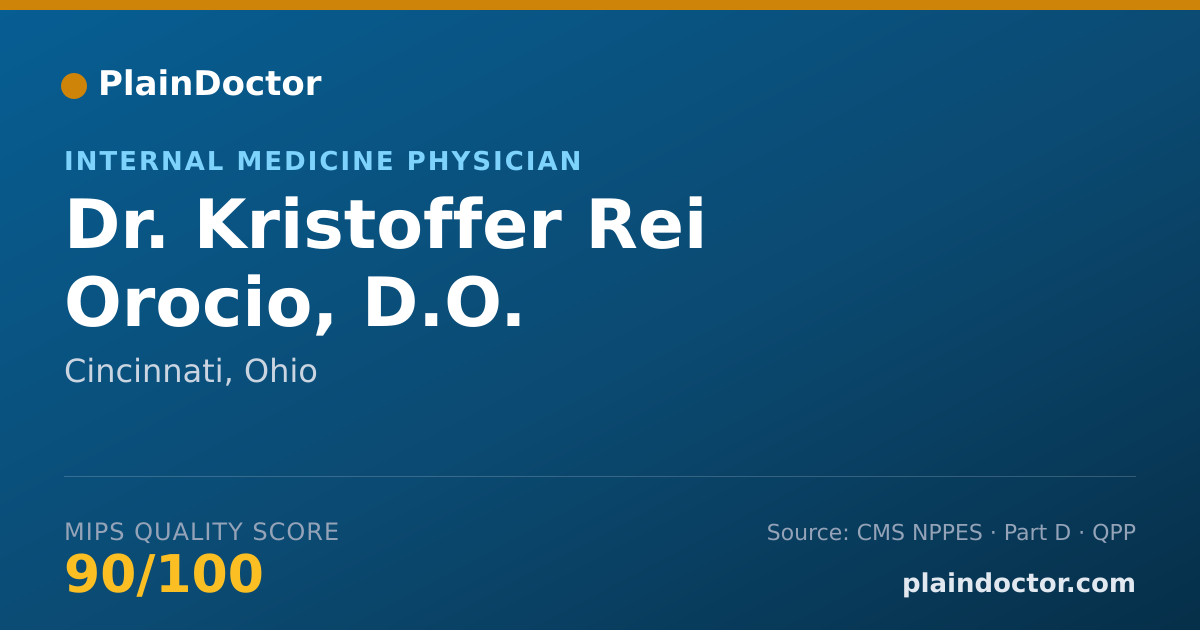 Shareable card for Kristoffer Rei Orocio, D.O. - Internal Medicine Physician, Cincinnati, OH