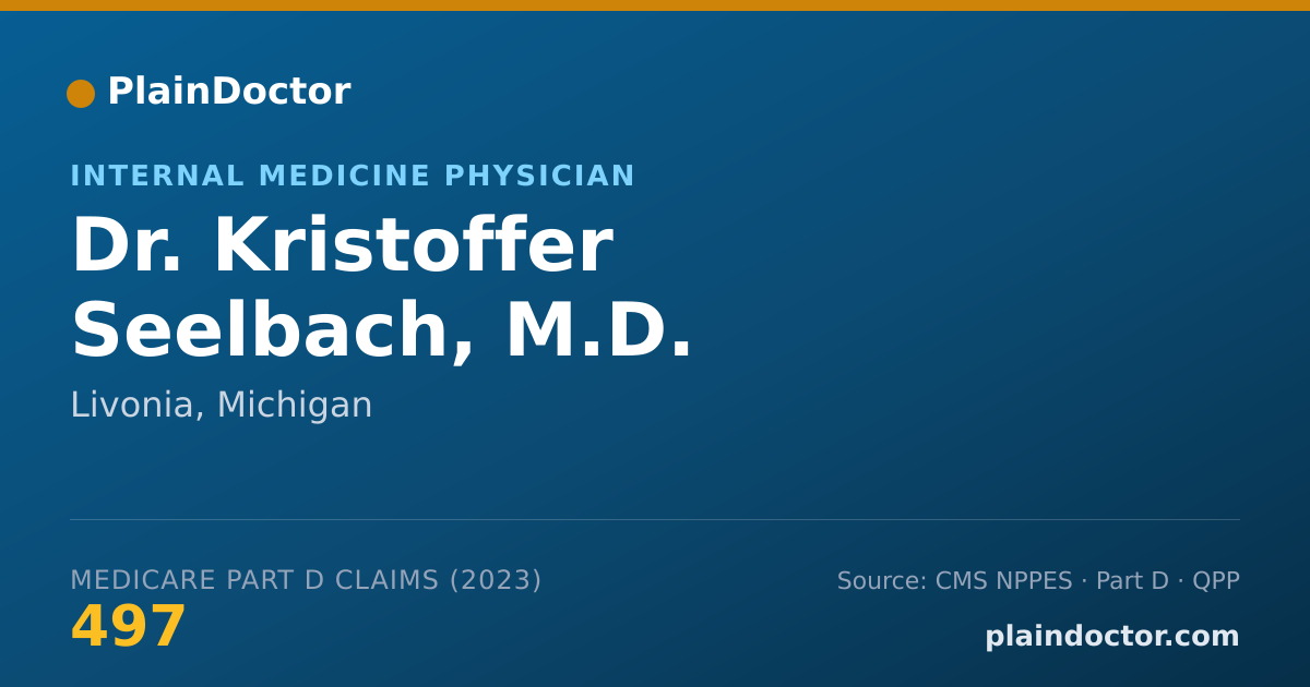 Shareable card for Kristoffer Seelbach, M.D. - Internal Medicine Physician, Livonia, MI