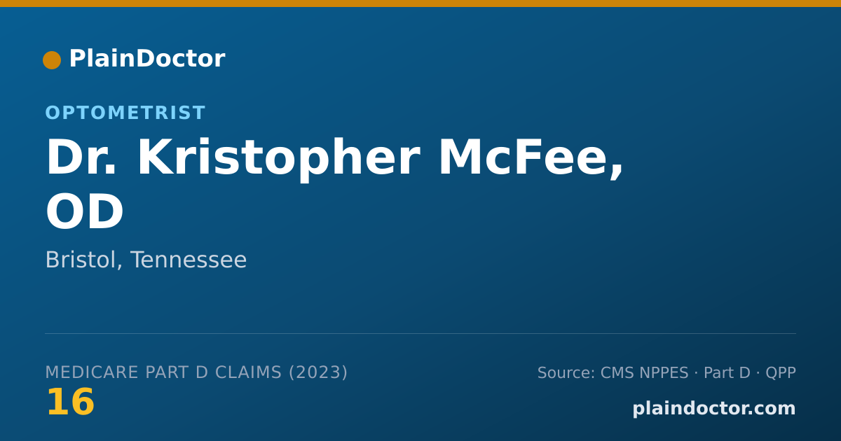 Shareable card for Kristopher McFee, OD - Optometrist, Bristol, TN