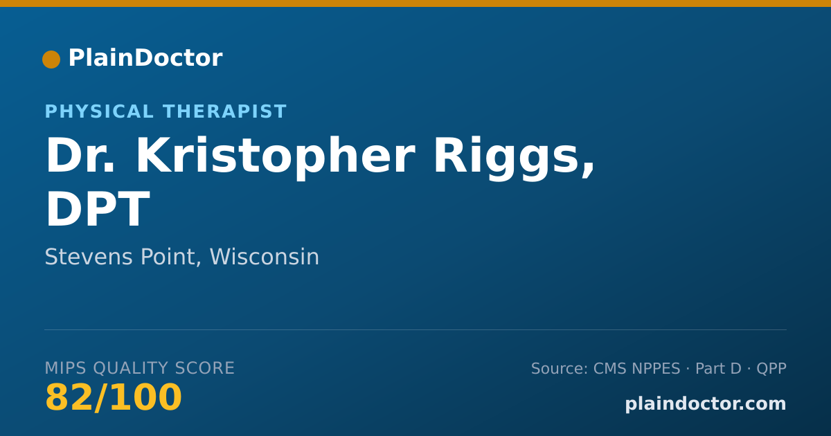 Shareable card for Kristopher Riggs, DPT - Physical Therapist, Stevens Point, WI
