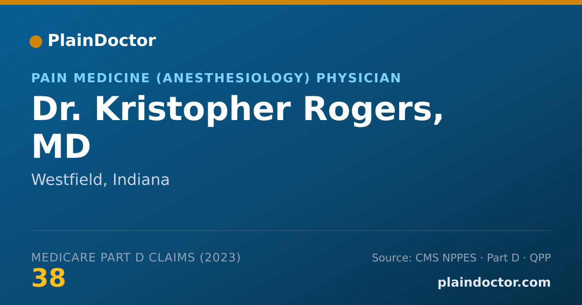 Shareable card for Kristopher Rogers, MD - Pain Medicine (Anesthesiology) Physician, Westfield, IN