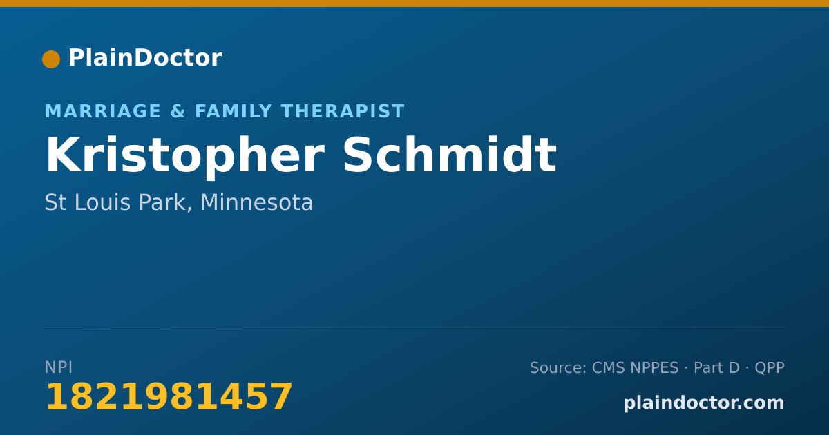Shareable card for Kristopher Schmidt - Marriage & Family Therapist, St Louis Park, MN