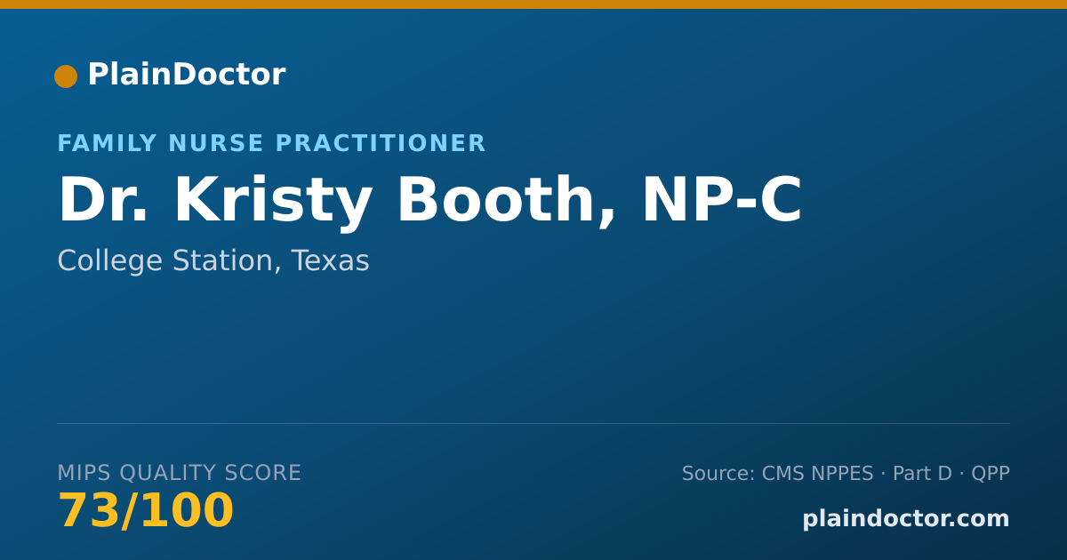 Shareable card for Kristy Booth, NP-C - Family Nurse Practitioner, College Station, TX