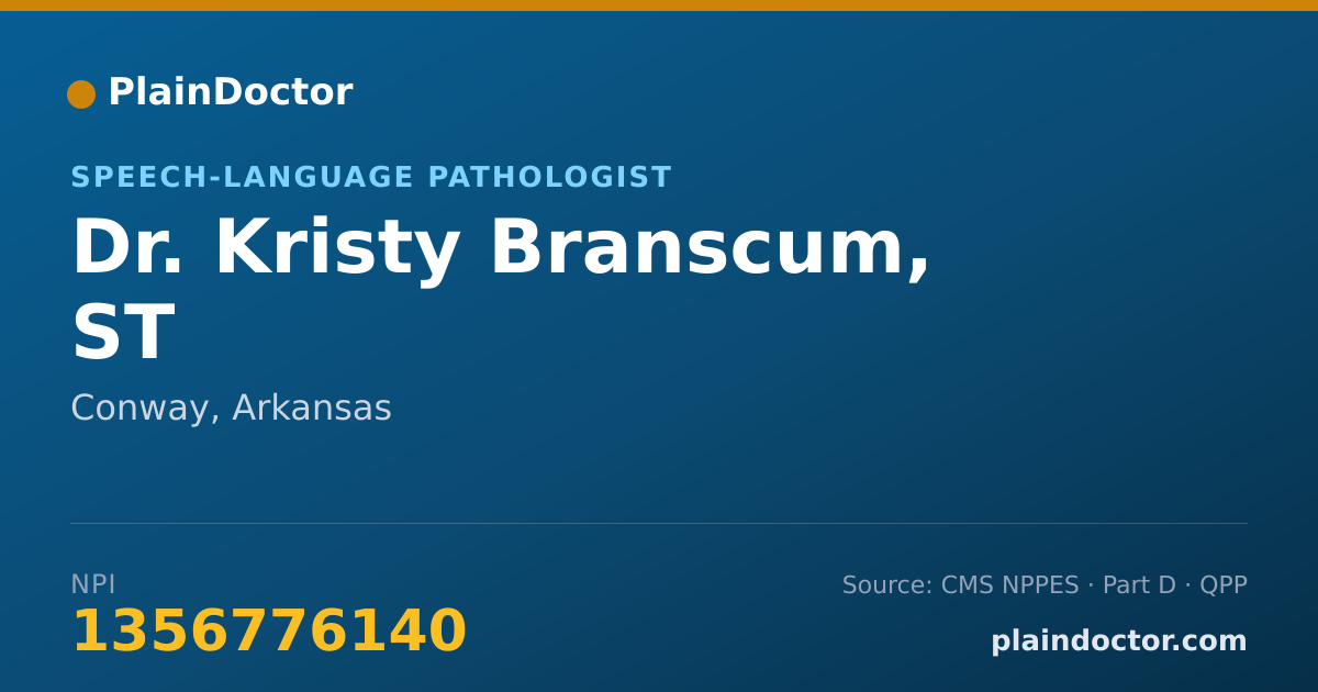 Shareable card for Kristy Branscum, ST - Speech-Language Pathologist, Conway, AR