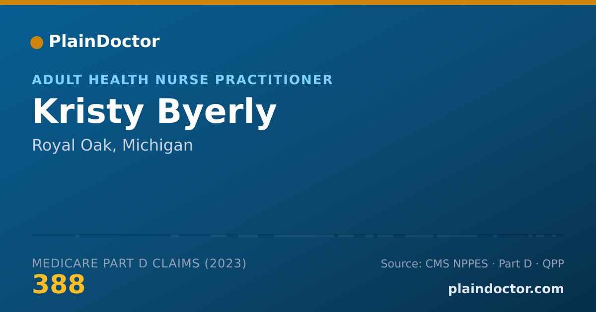 Shareable card for Kristy Byerly - Adult Health Nurse Practitioner, Royal Oak, MI
