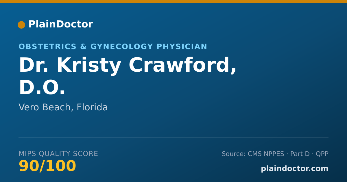 Shareable card for Kristy Crawford, D.O. - Obstetrics & Gynecology Physician, Vero Beach, FL