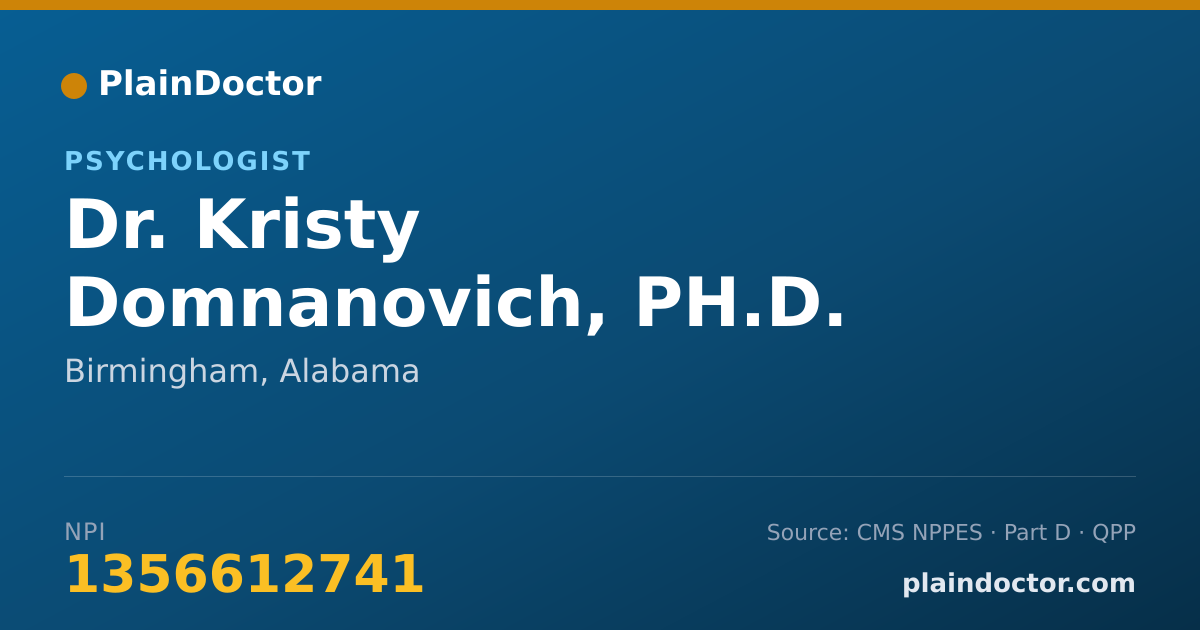 Shareable card for Kristy Domnanovich, PH.D. - Psychologist, Birmingham, AL