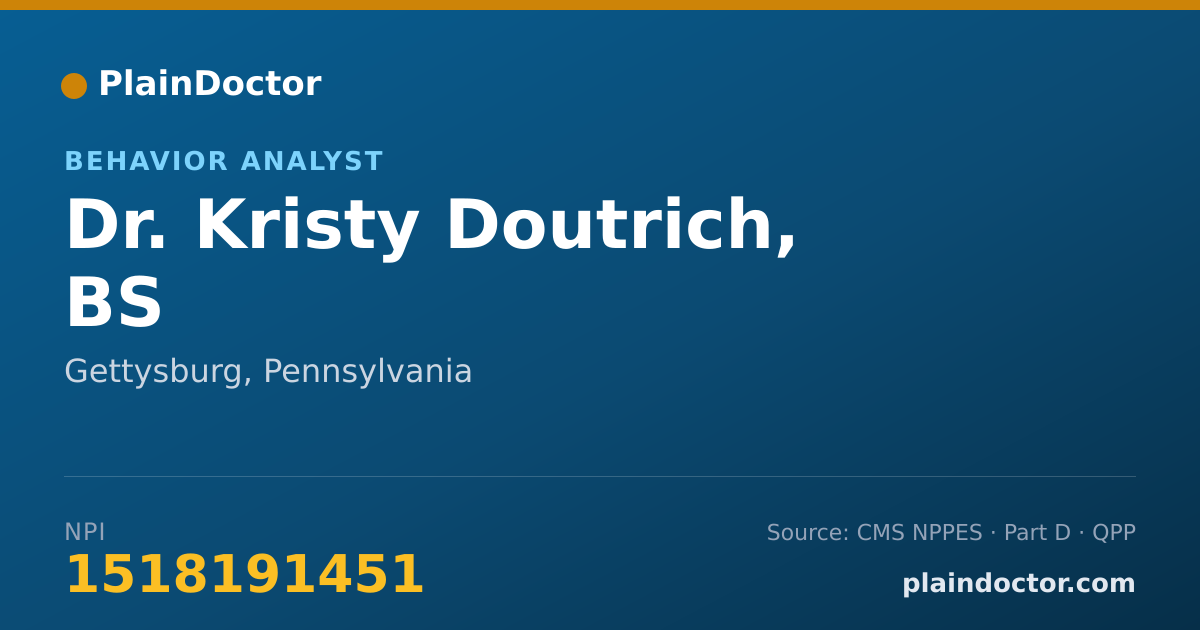 Shareable card for Kristy Doutrich, BS - Behavior Analyst, Gettysburg, PA