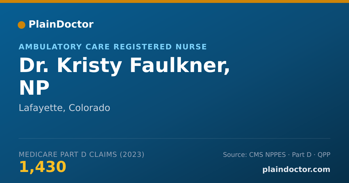 Shareable card for Kristy Faulkner, NP - Ambulatory Care Registered Nurse, Lafayette, CO