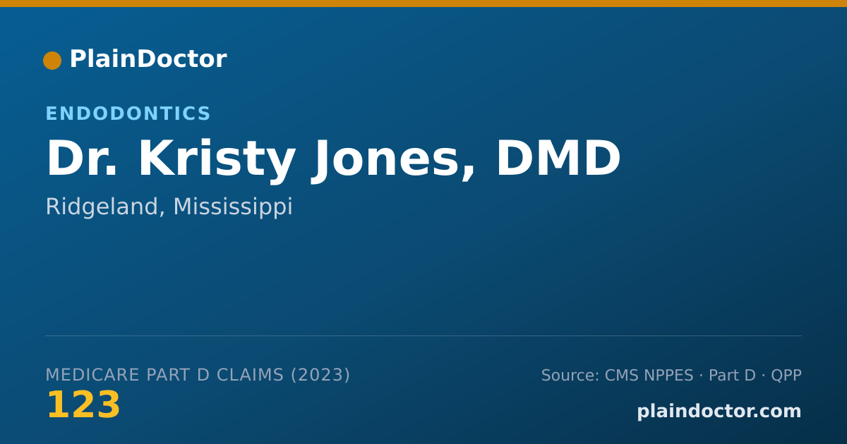 Shareable card for Kristy Jones, DMD - Endodontics, Ridgeland, MS