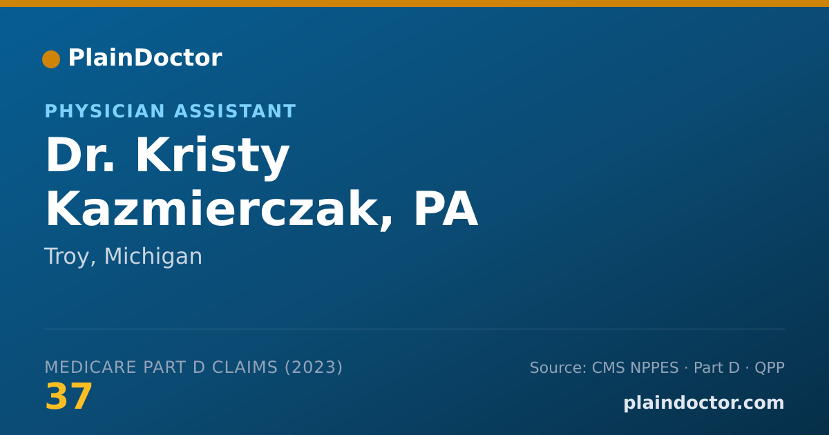 Shareable card for Kristy Kazmierczak, PA - Physician Assistant, Troy, MI