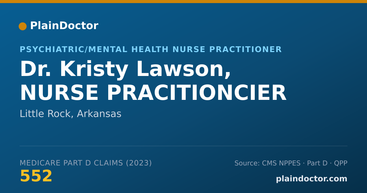 Shareable card for Kristy Lawson, NURSE PRACITIONCIER - Psychiatric/Mental Health Nurse Practitioner, Little Rock, AR