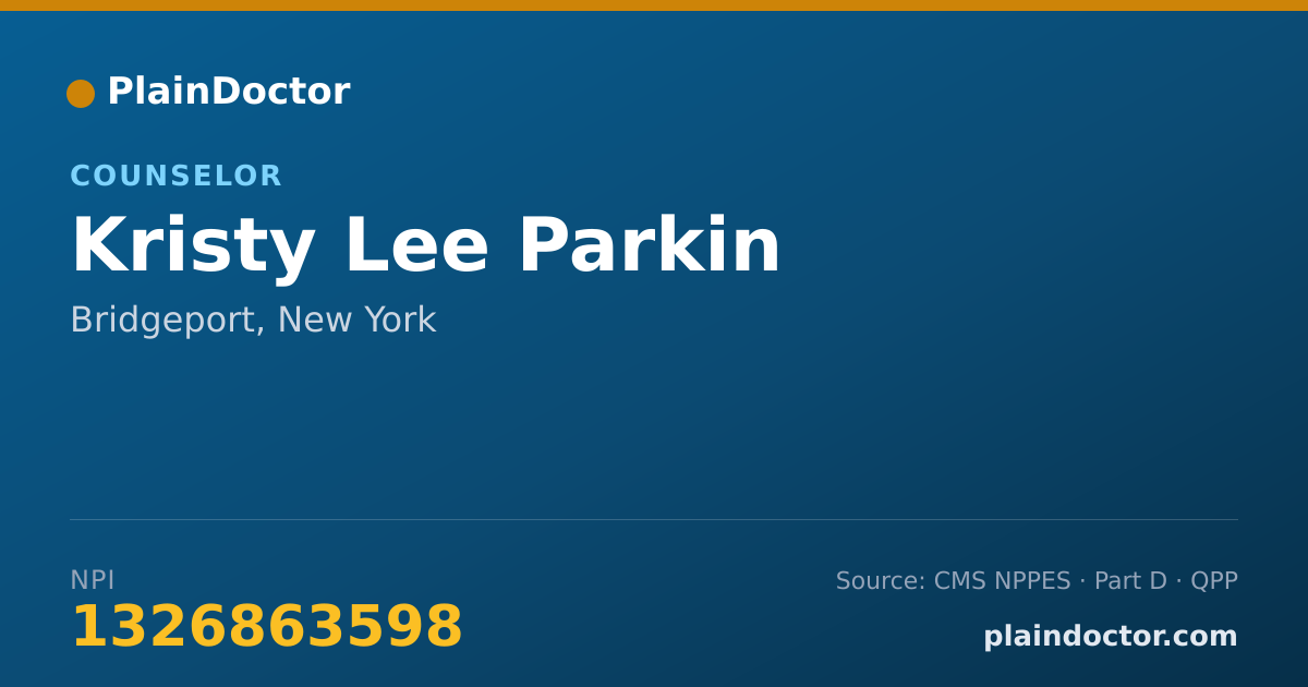 Shareable card for Kristy Lee Parkin - Counselor, Bridgeport, NY
