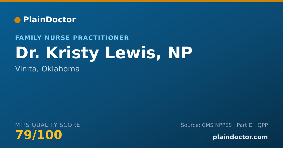Shareable card for Kristy Lewis, NP - Family Nurse Practitioner, Vinita, OK