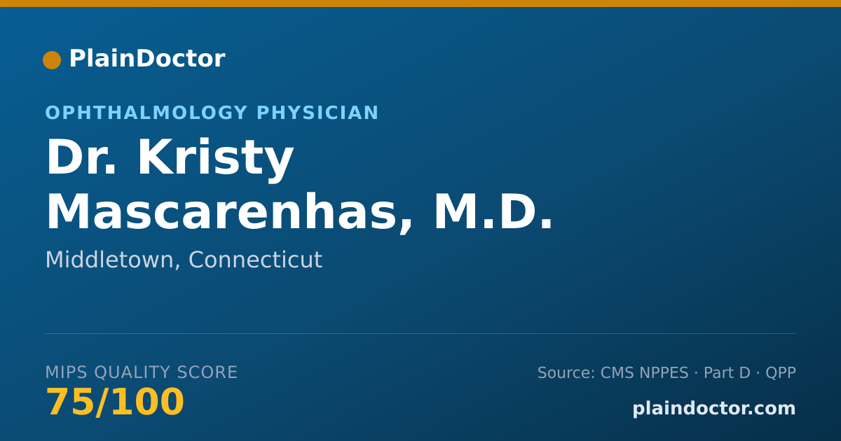 Shareable card for Kristy Mascarenhas, M.D. - Ophthalmology Physician, Middletown, CT