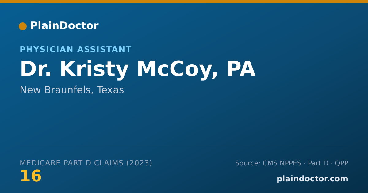 Shareable card for Kristy McCoy, PA - Physician Assistant, New Braunfels, TX