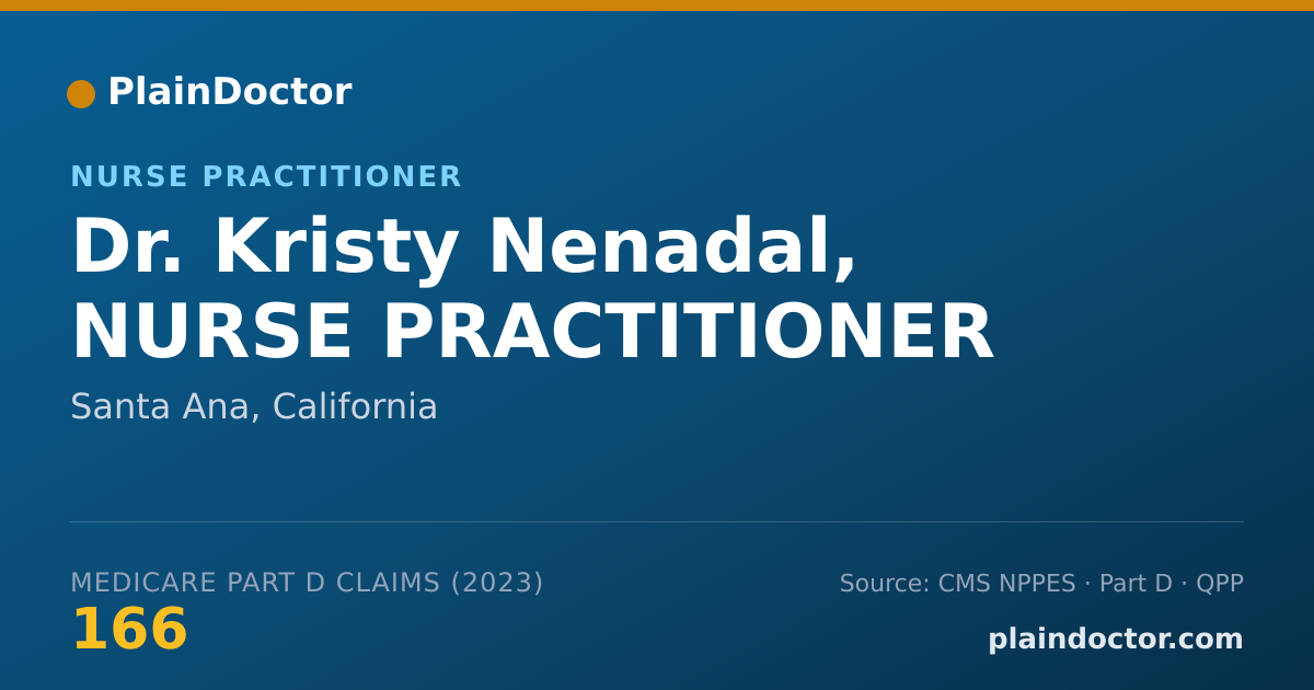 Shareable card for Kristy Nenadal, NURSE PRACTITIONER - Nurse Practitioner, Santa Ana, CA
