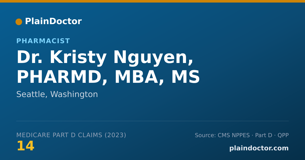 Shareable card for Kristy Nguyen, PHARMD, MBA, MS - Pharmacist, Seattle, WA