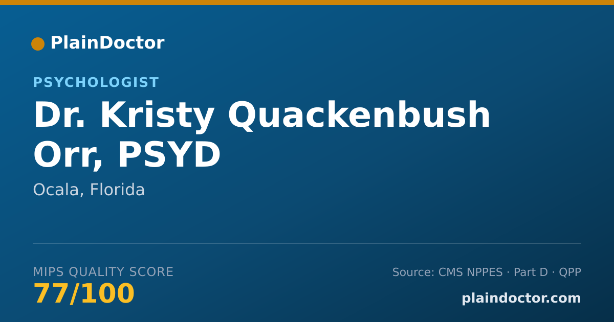 Shareable card for Kristy Quackenbush Orr, PSYD - Psychologist, Ocala, FL