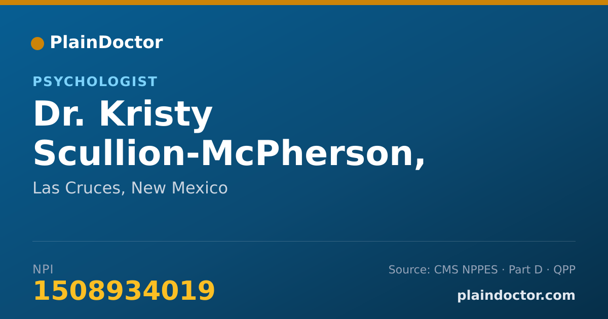 Shareable card for Kristy Scullion-McPherson, PHD - Psychologist, Las Cruces, NM