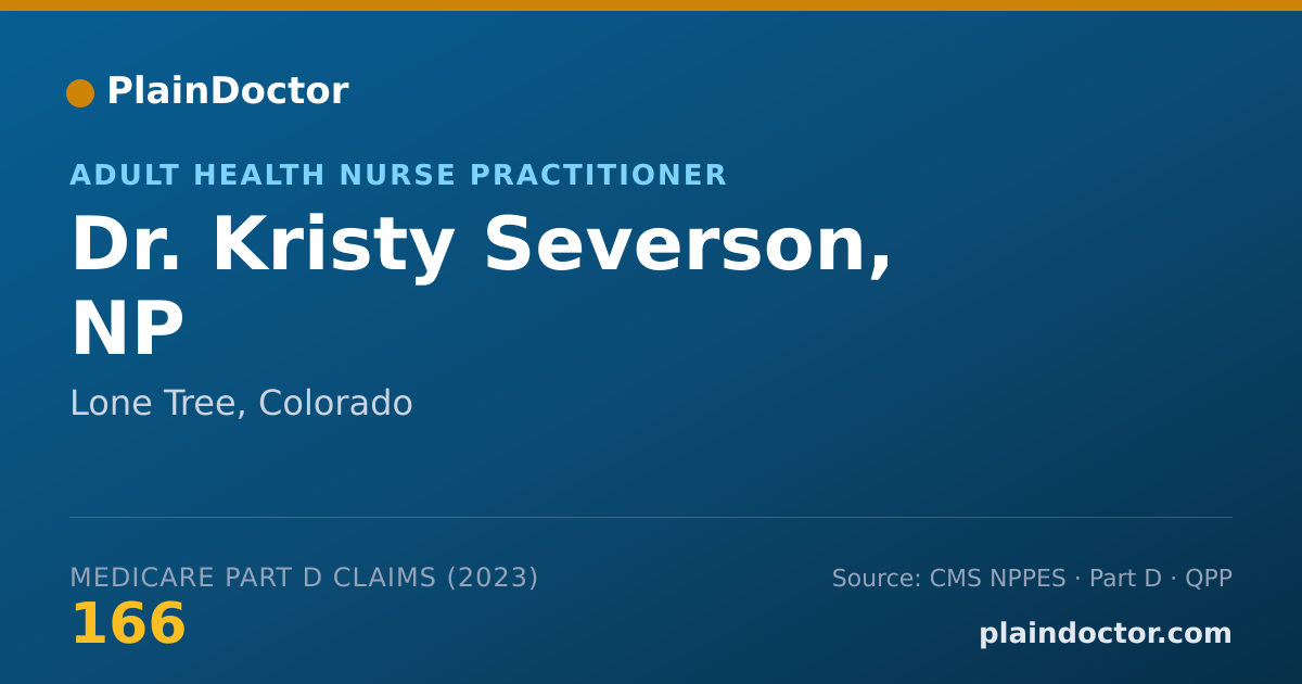Shareable card for Kristy Severson, NP - Adult Health Nurse Practitioner, Lone Tree, CO
